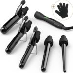 xtava Satin Wave 5-in-1 Curling Iron and Wand Set